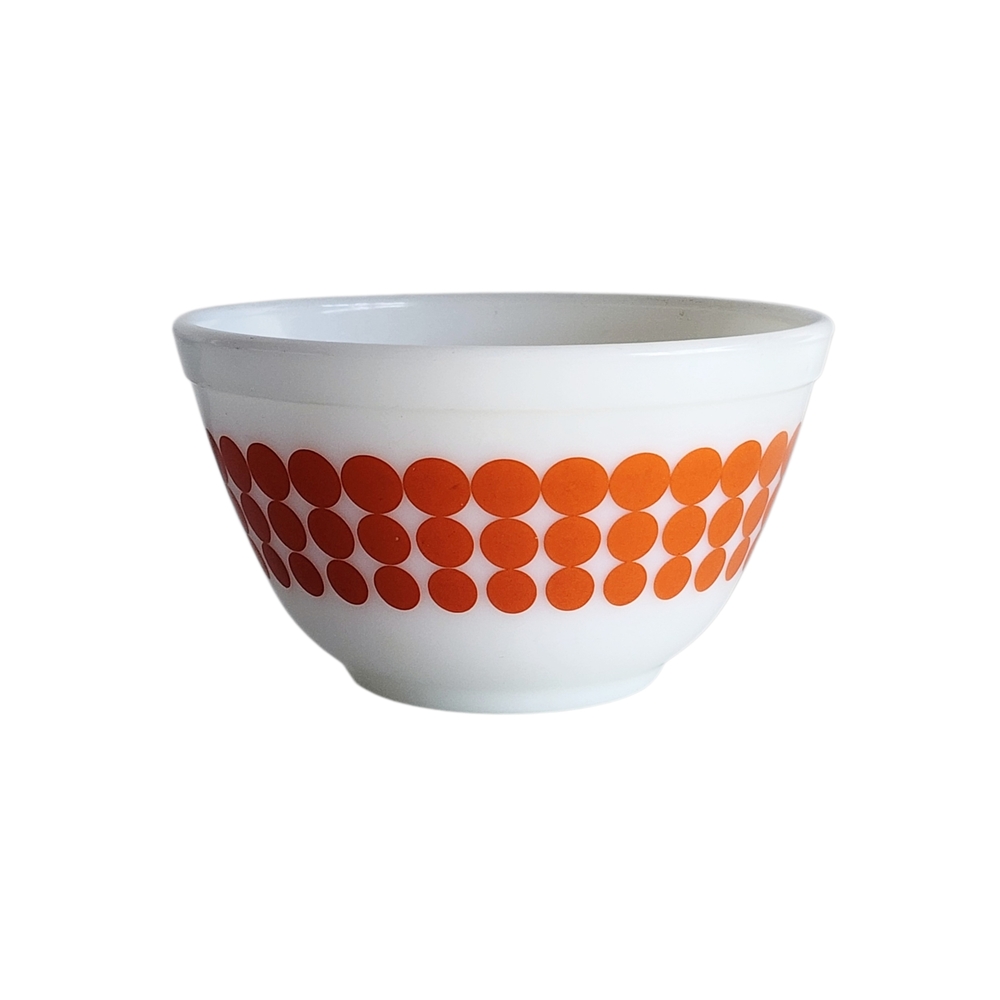 Vintage Pyrex 401 Orange Dots Mixing Bowl
